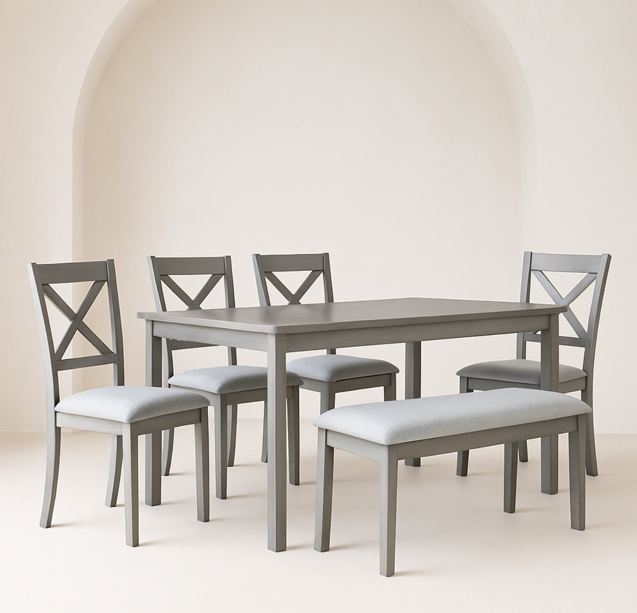 Modern Gray Dinning Set (6-piece)