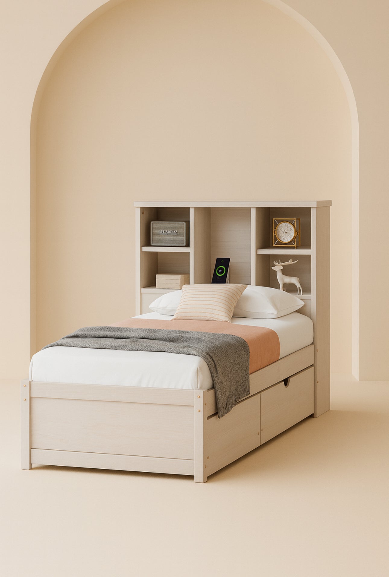 Minimalist Bookcase Storage Twin Bed Frame